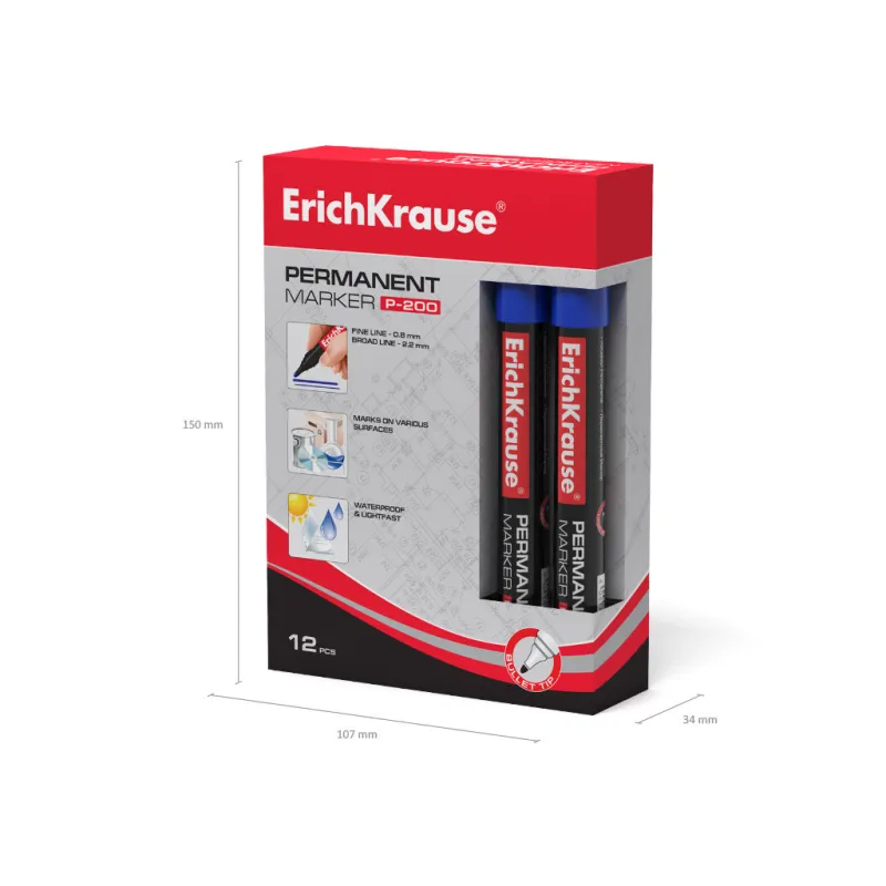 Offerta - 12 Pennarelli Erichkrause P-200 Blu