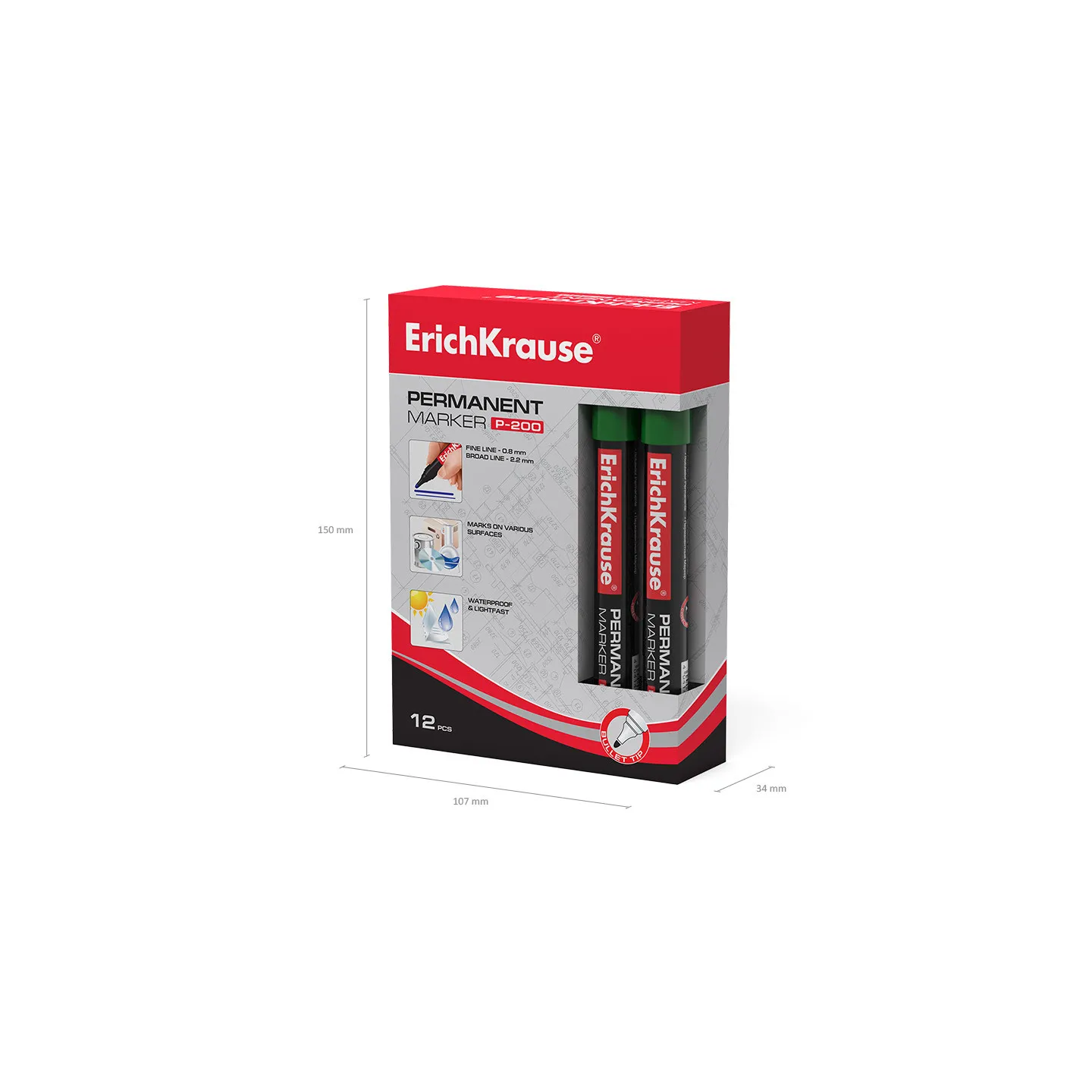 Offerta - 12 Pennarelli Erichkrause P-200 verde