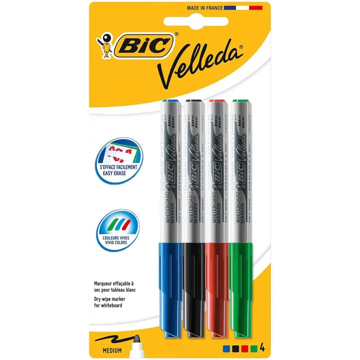 Offerta! Bic Velleda 1741 - 4 Pennarelli Lavagna Punta Media