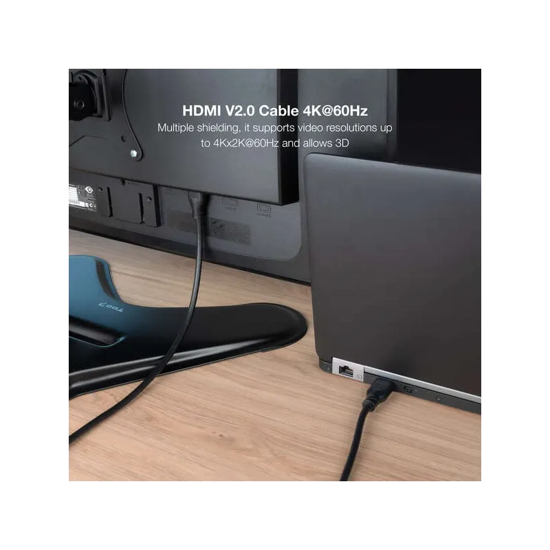 Cavo HDMI 2.0 0,5 m – 4K@60Hz, 18Gbps, Nero