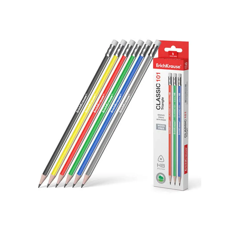 Matita Grafite Triangolare Erichkrause Classic 101 HB con Gomma
