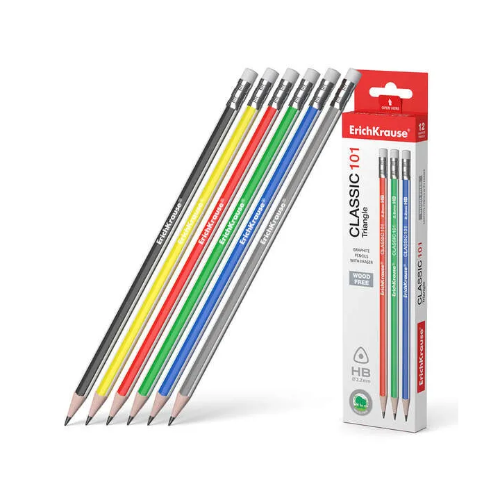 Matita Grafite Triangolare Erichkrause Classic 101 HB con Gomma
