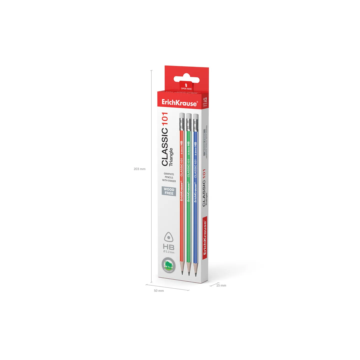 Matita Grafite Triangolare Erichkrause Classic 101 HB con Gomma