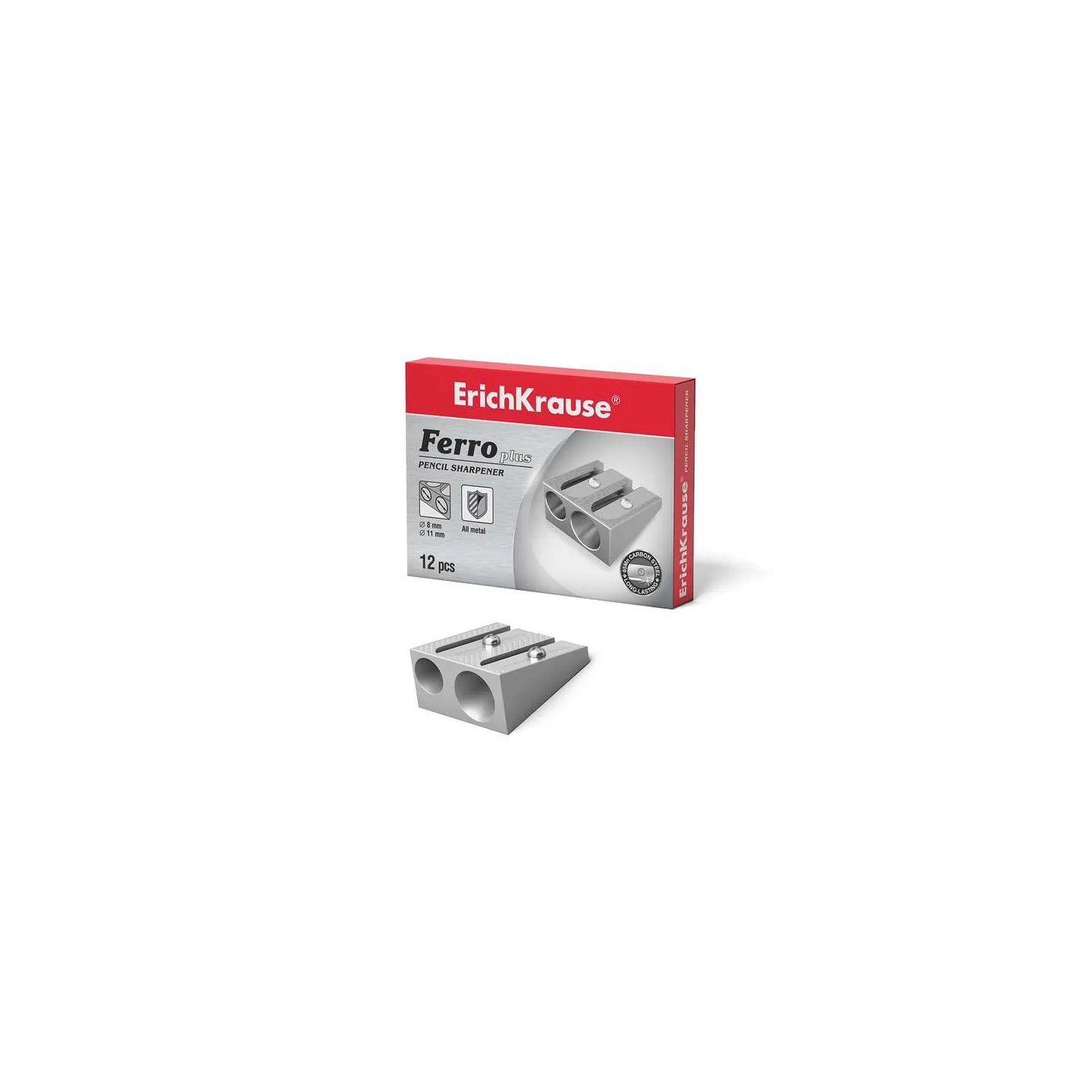 Temperamatite Doppio in Alluminio - Due Fori 8mm e 11mm Argento - confezione 12 pz