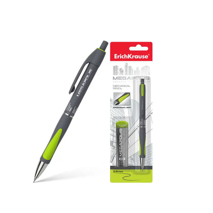 Matita con 20 Mine 0.5mm - Corpo Rotondo, Ergonomico, Colore Neon