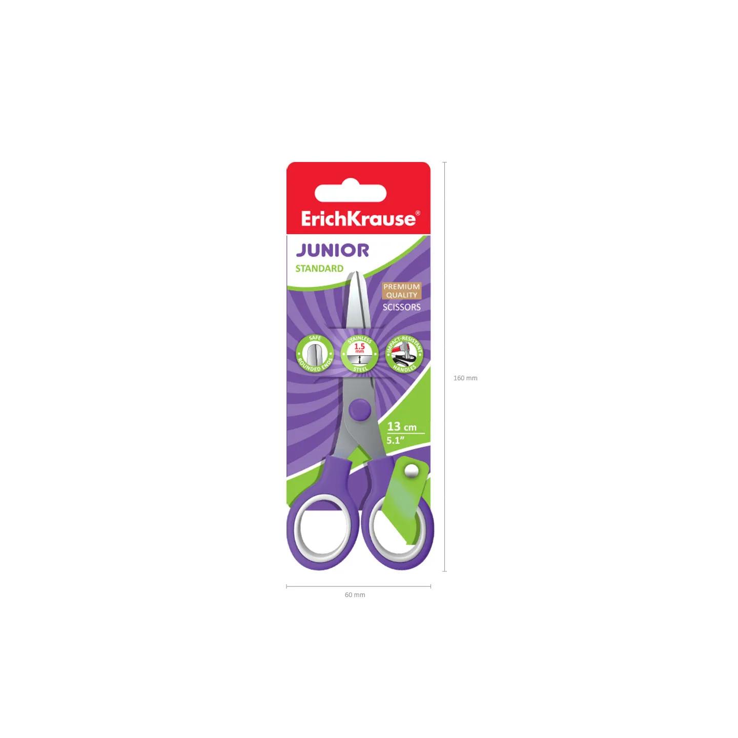 Forbici junior 13cm Erichkrause in acciaio inox con punte arrotondate