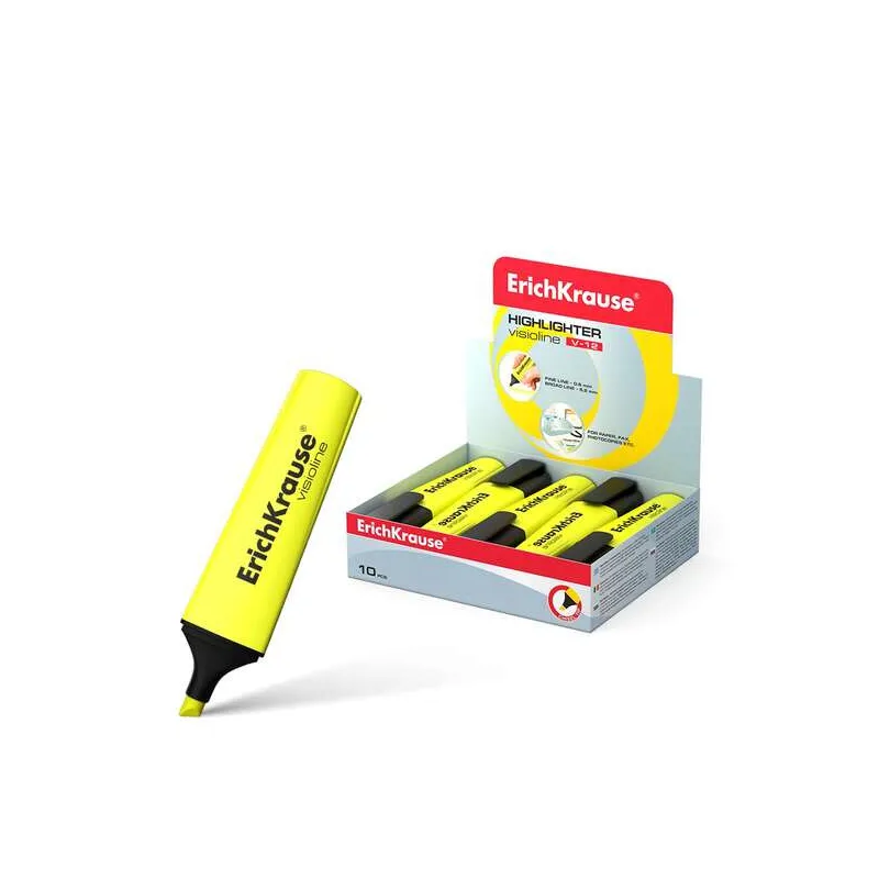 Evidenziatore ErichKrause Visioline V-12 - Punta Smussata, Giallo