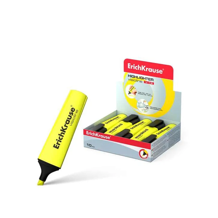 Evidenziatore ErichKrause Visioline V-12 - Punta Smussata, Giallo