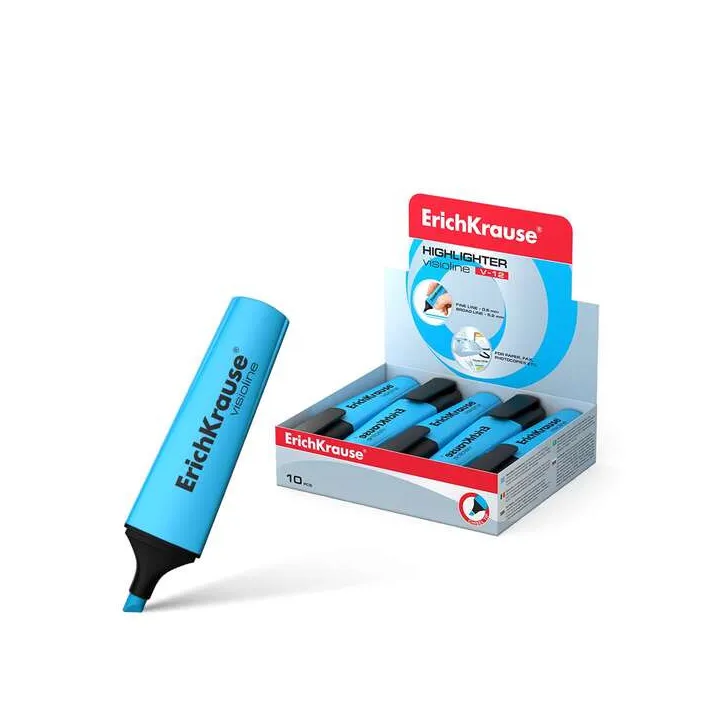 Evidenziatore ErichKrause Visioline V-12 - Punta Smussata, Blu