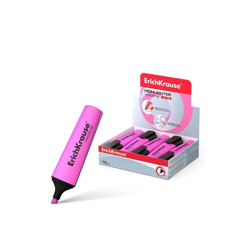 Evidenziatore ErichKrause Visioline V-12 - Punta Smussata, Rosa