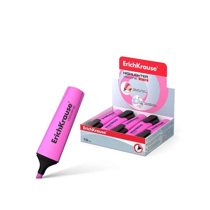 Evidenziatore ErichKrause Visioline V-12 - Punta Smussata, Rosa