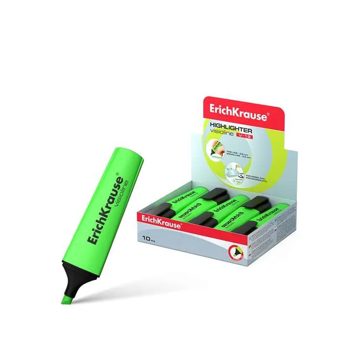 Evidenziatore ErichKrause Visioline V-12 - Punta Smussata, Verde
