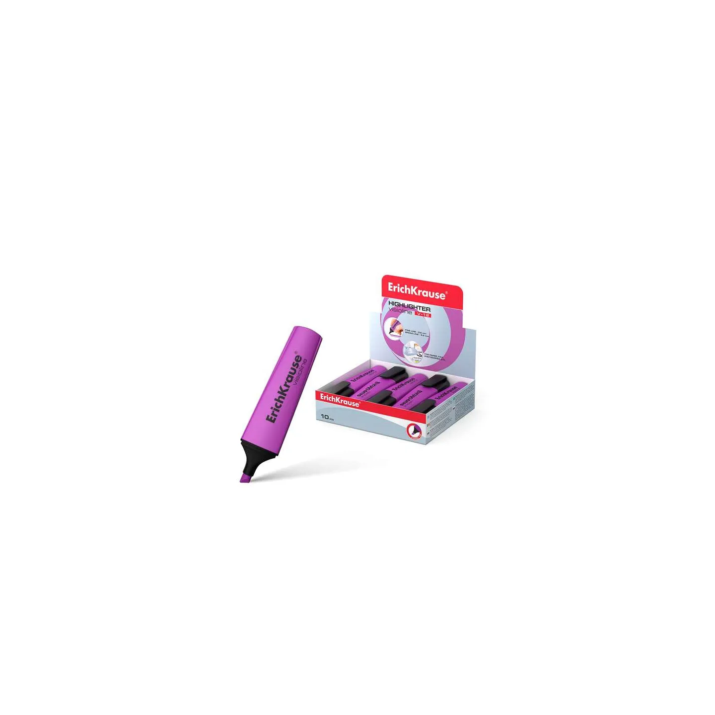 Evidenziatore ErichKrause Visioline V-12 - Punta Smussata, Viola