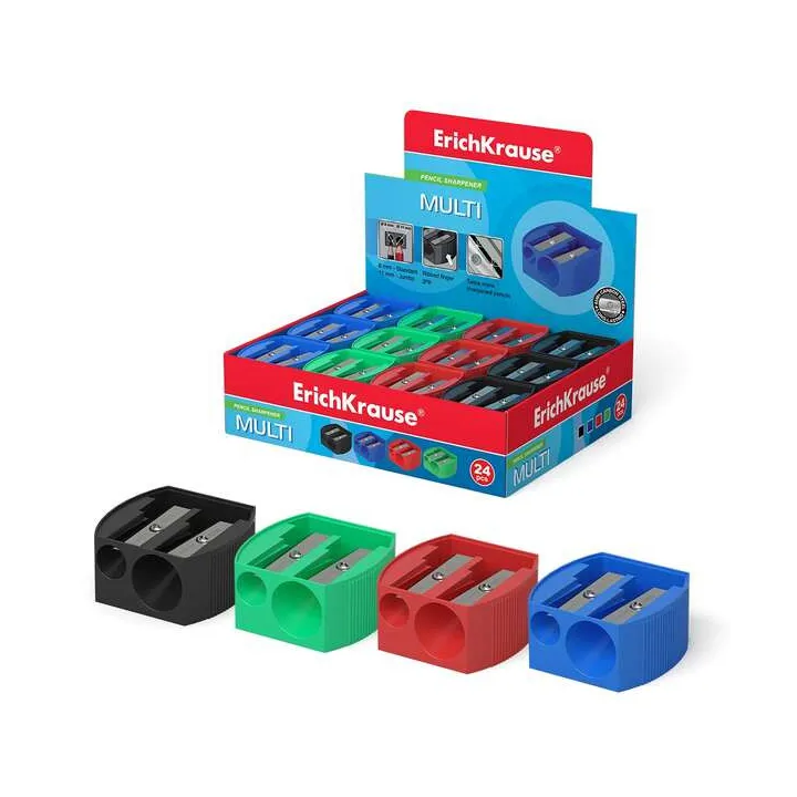 Temperamatite Plastica Doppio Foro, Diametri 8/11 mm, Colori Assortiti