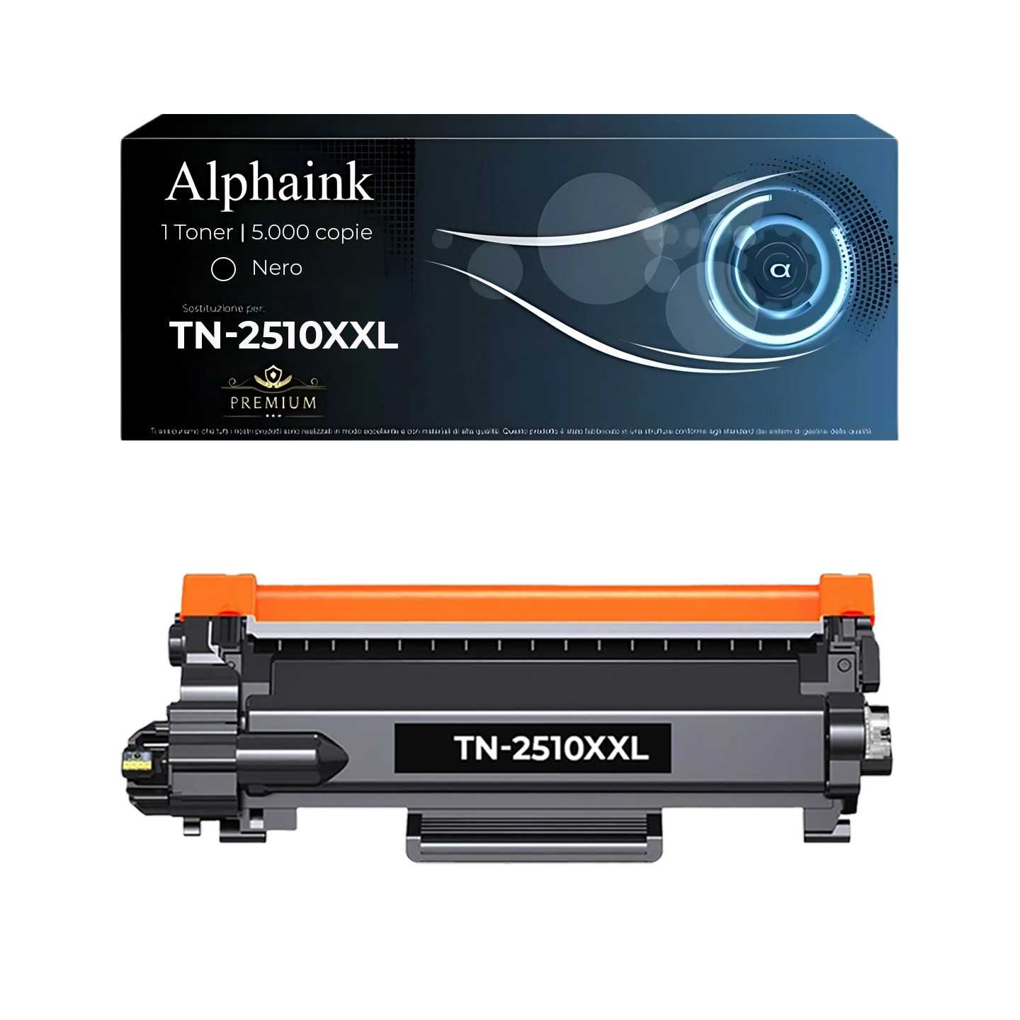 Toner TN-2510XXL Alta Capacità Compatibile Brother – Serie Eco, 5.000 Pagine Per HL-L2865DW, MFC-L2960DW, L2980DW
