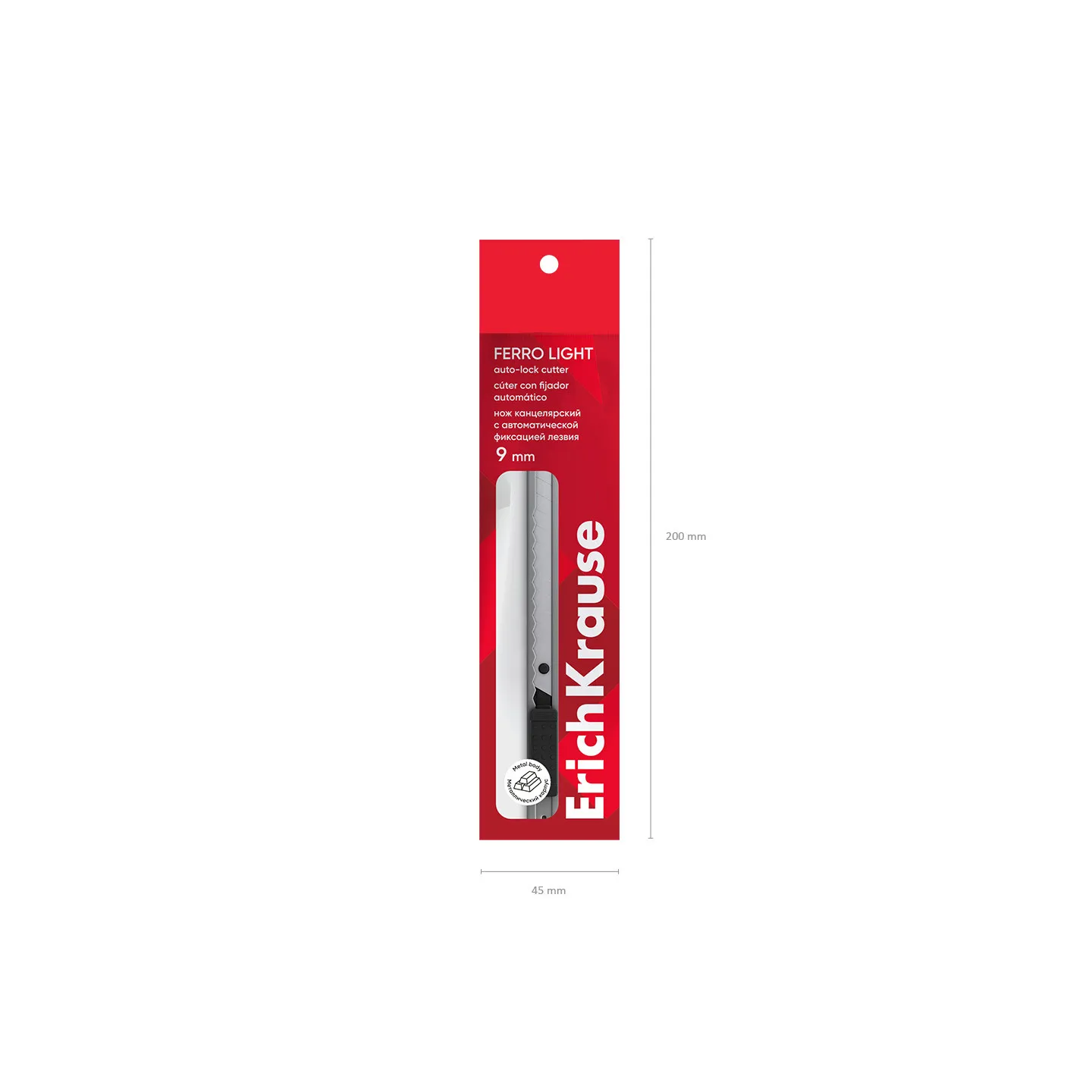 Taglierino ErichKrause con sistema di bloccaggio automatico della lama, 9 mm