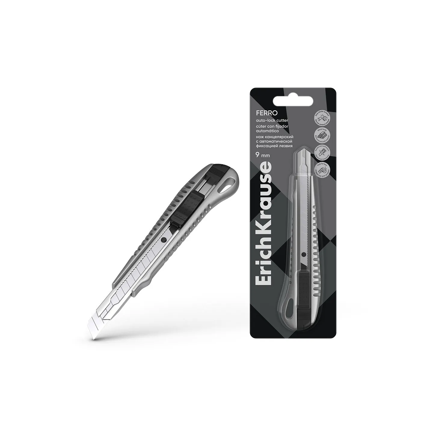 Taglierino ErichKrause in metallo autobloccante Ferro, 9 mm