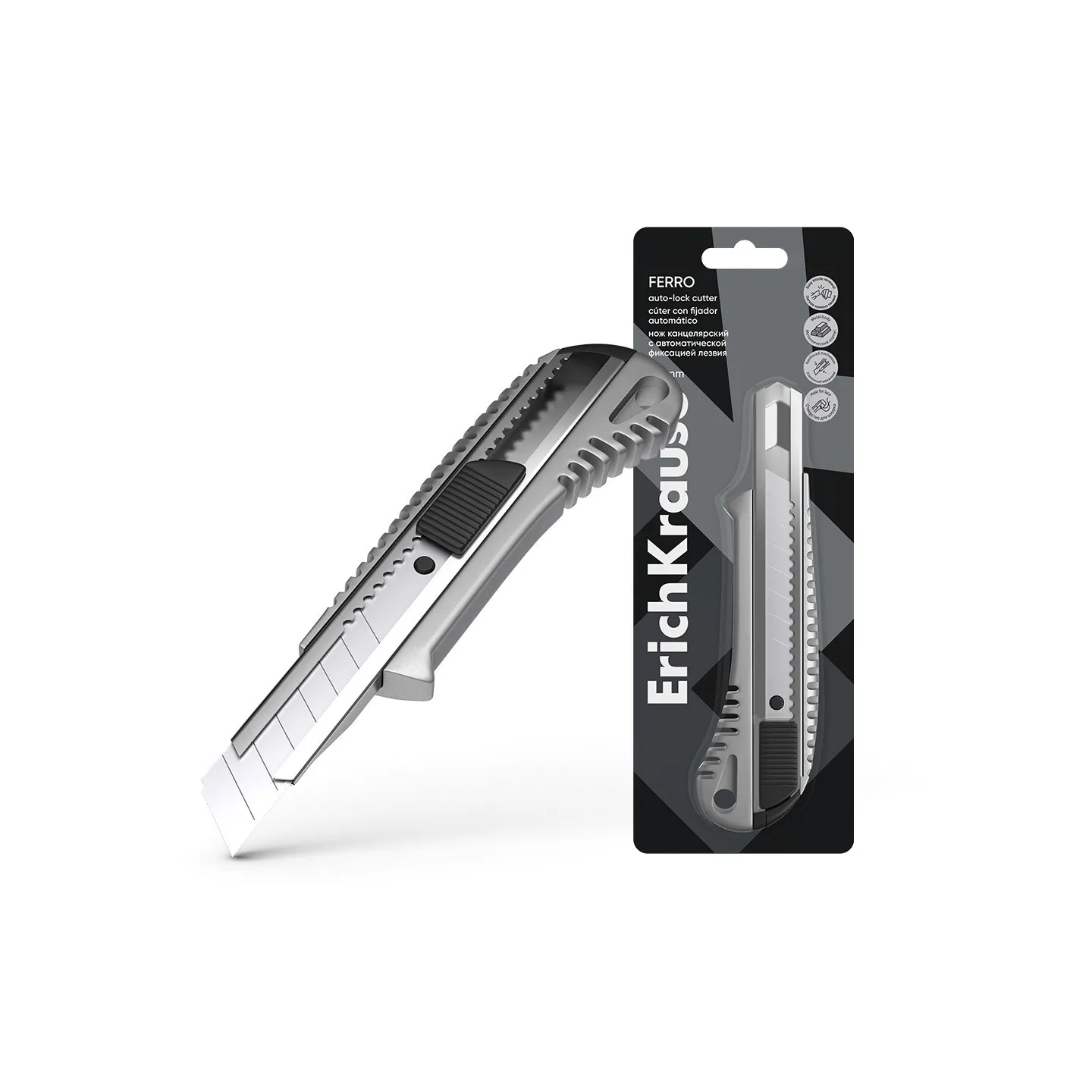 Taglierino ErichKrause in metallo con lama autobloccante, 18 mm