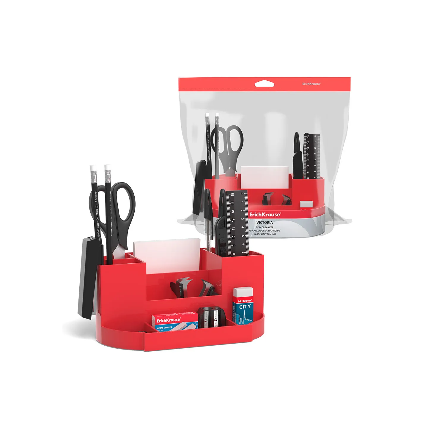 Starter KIT da tavolo in plastica ErichKrause Victoria, rosso