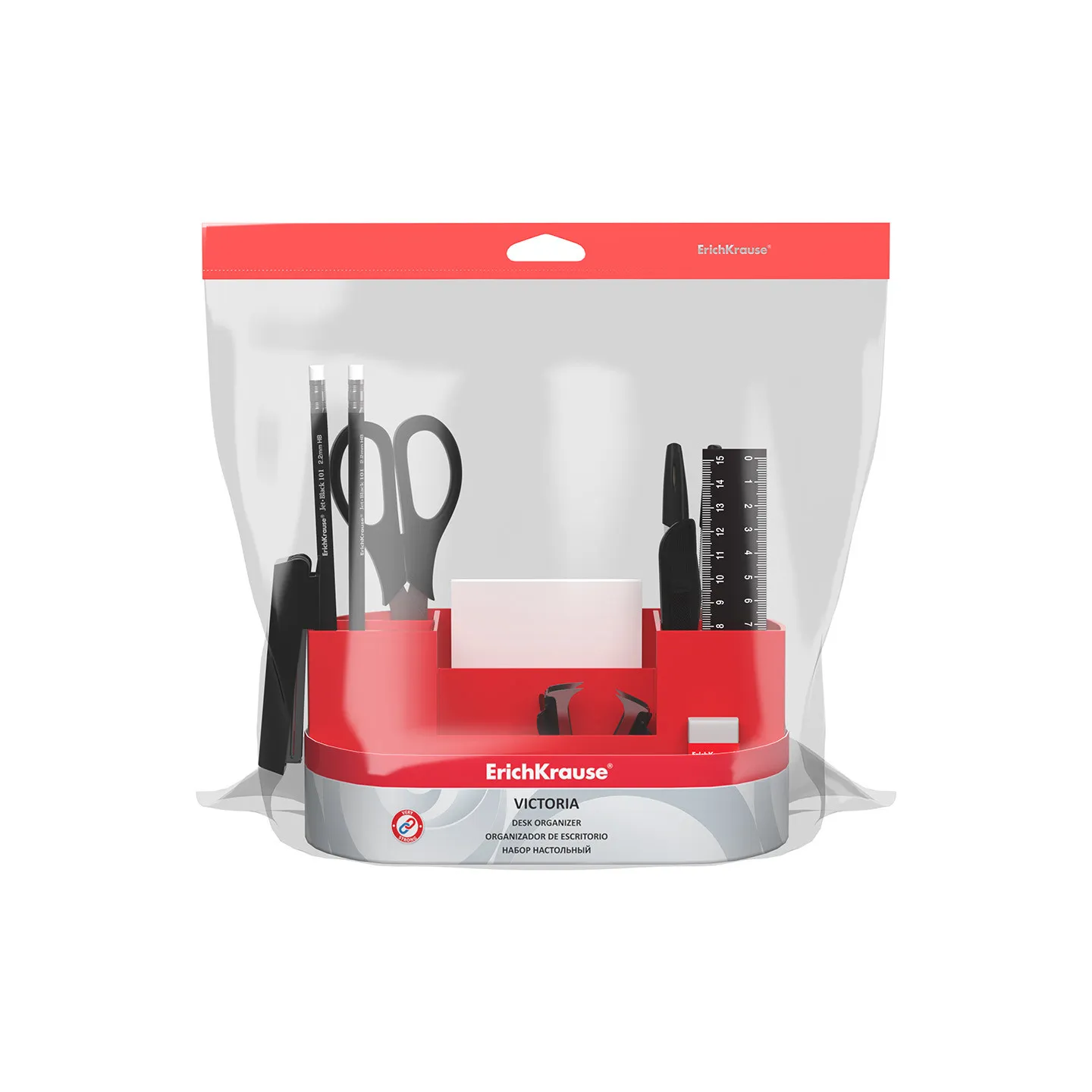 Starter KIT da tavolo in plastica ErichKrause Victoria, rosso