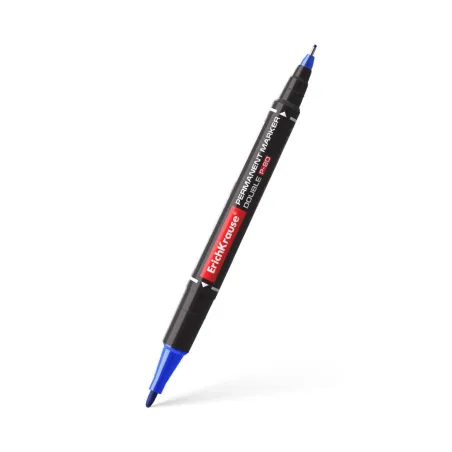 Pennarello indelebile bifacciale ErichKrause Double P-80, colore inchiostro: blu
