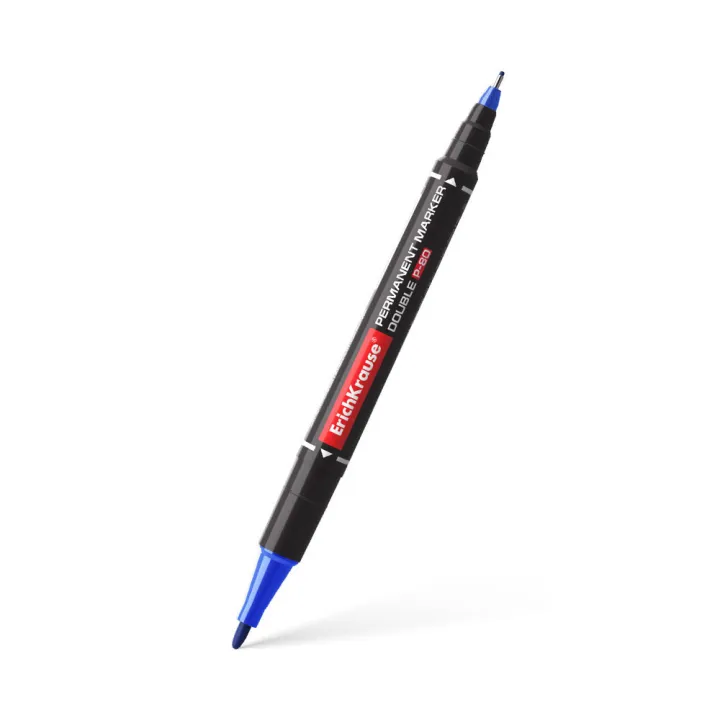 Pennarello indelebile bifacciale ErichKrause Double P-80, colore inchiostro: blu