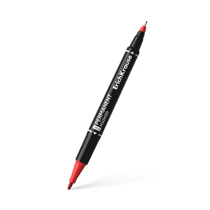 Pennarello indelebile bifacciale ErichKrause Double P-80, colore inchiostro: Rosso