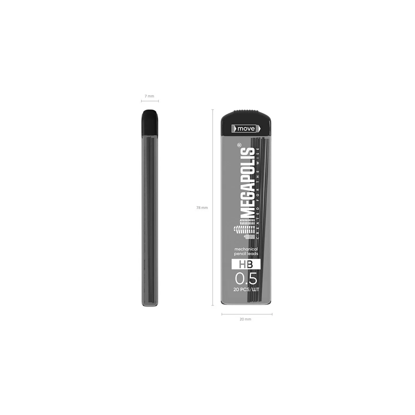 Mine ErichKrause MEGAPOLIS Concept per matite meccaniche 0,5 mm, HB (20 pz.)