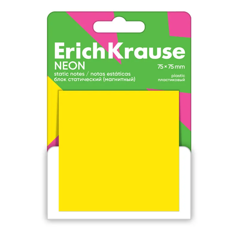 Post-it ErichKrause Neon, 75х75х mm, 50 fogli, Giallo