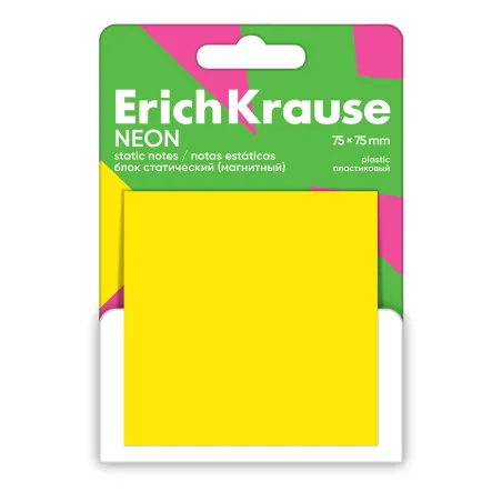 Post-it ErichKrause Neon, 75х75х mm, 50 fogli, Giallo