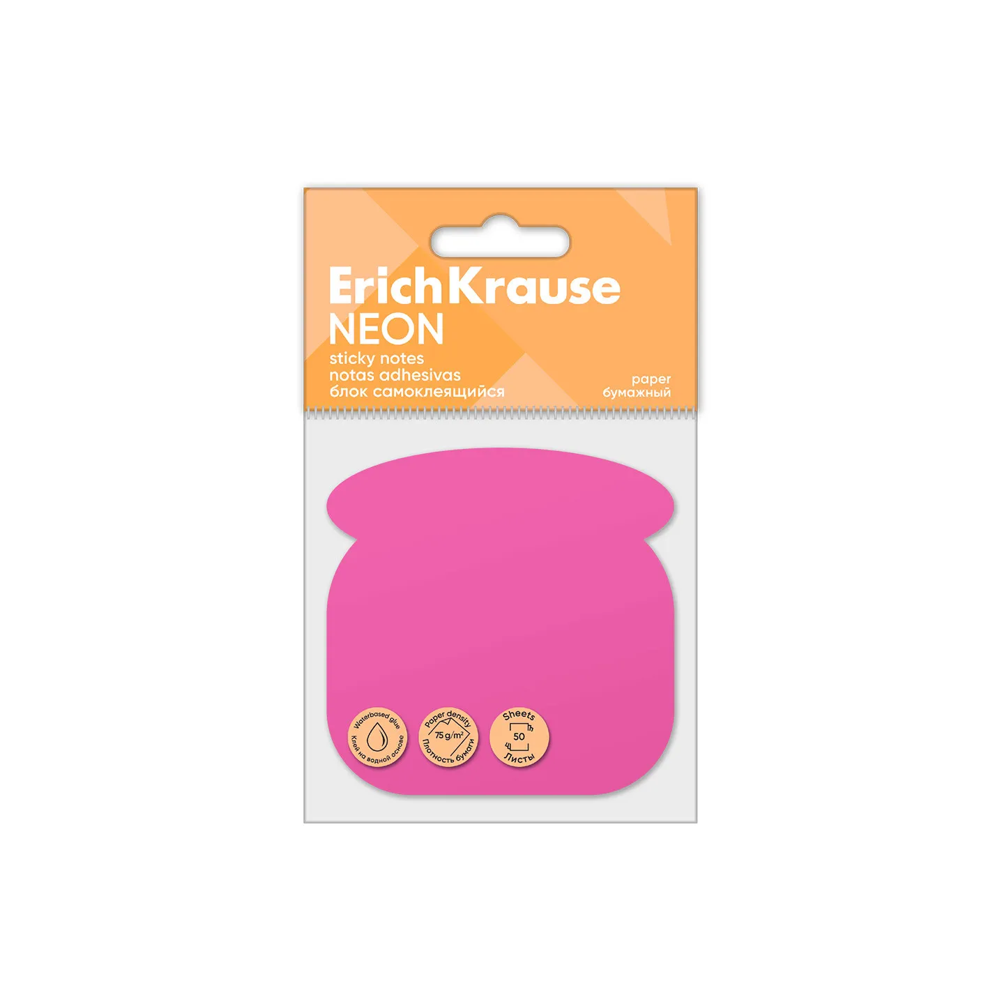 Post-it ErichKrause Neon, Telefono, 50 fogli, Rosa