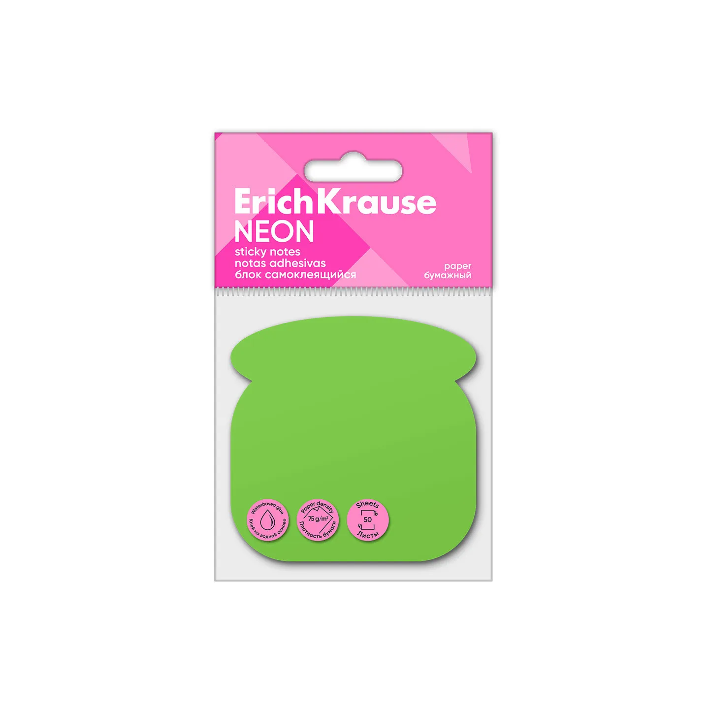 Post-it ErichKrause Neon, Telefono, 50 fogli, Verde