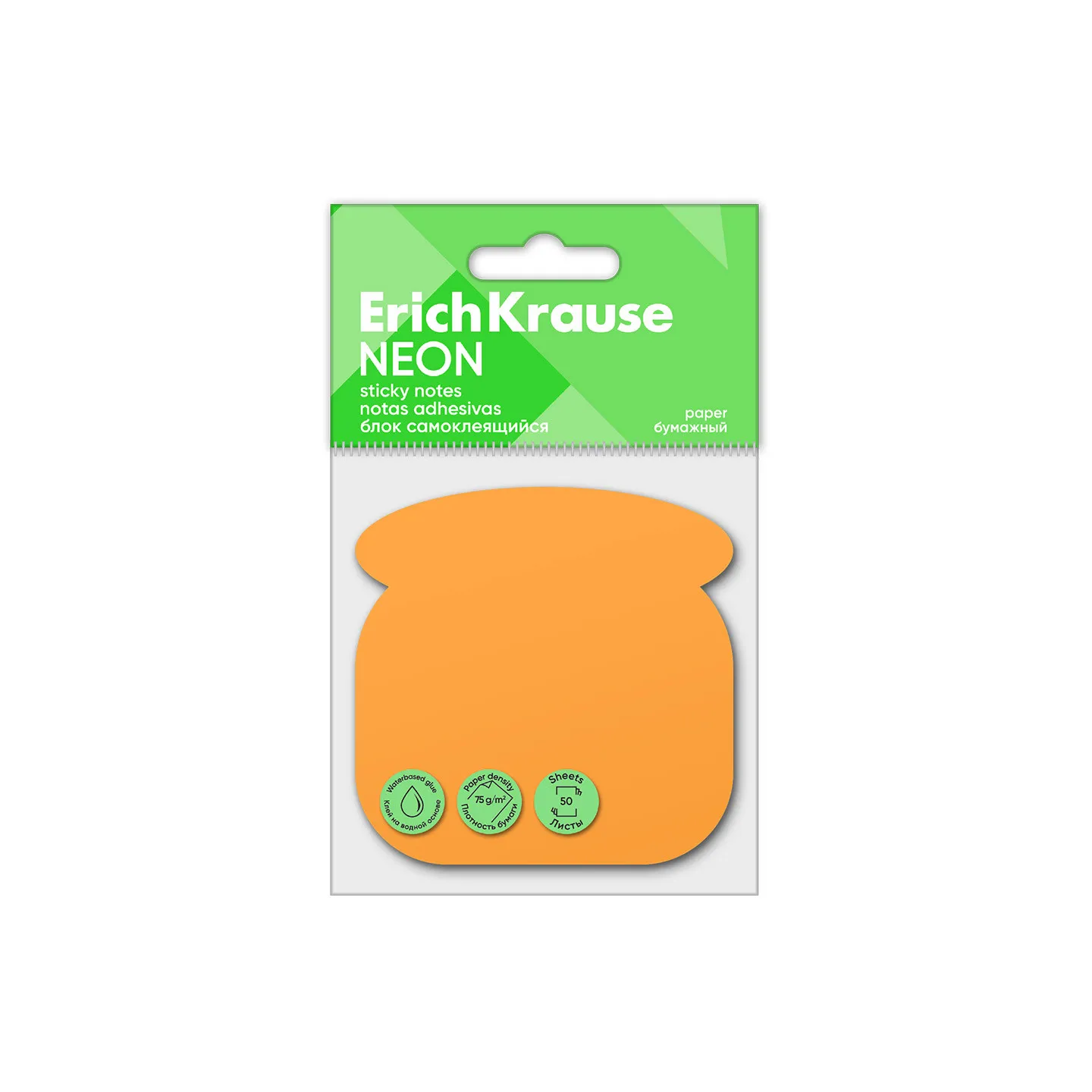 Post-it ErichKrause Neon, Telefono, 50 fogli, Arancione