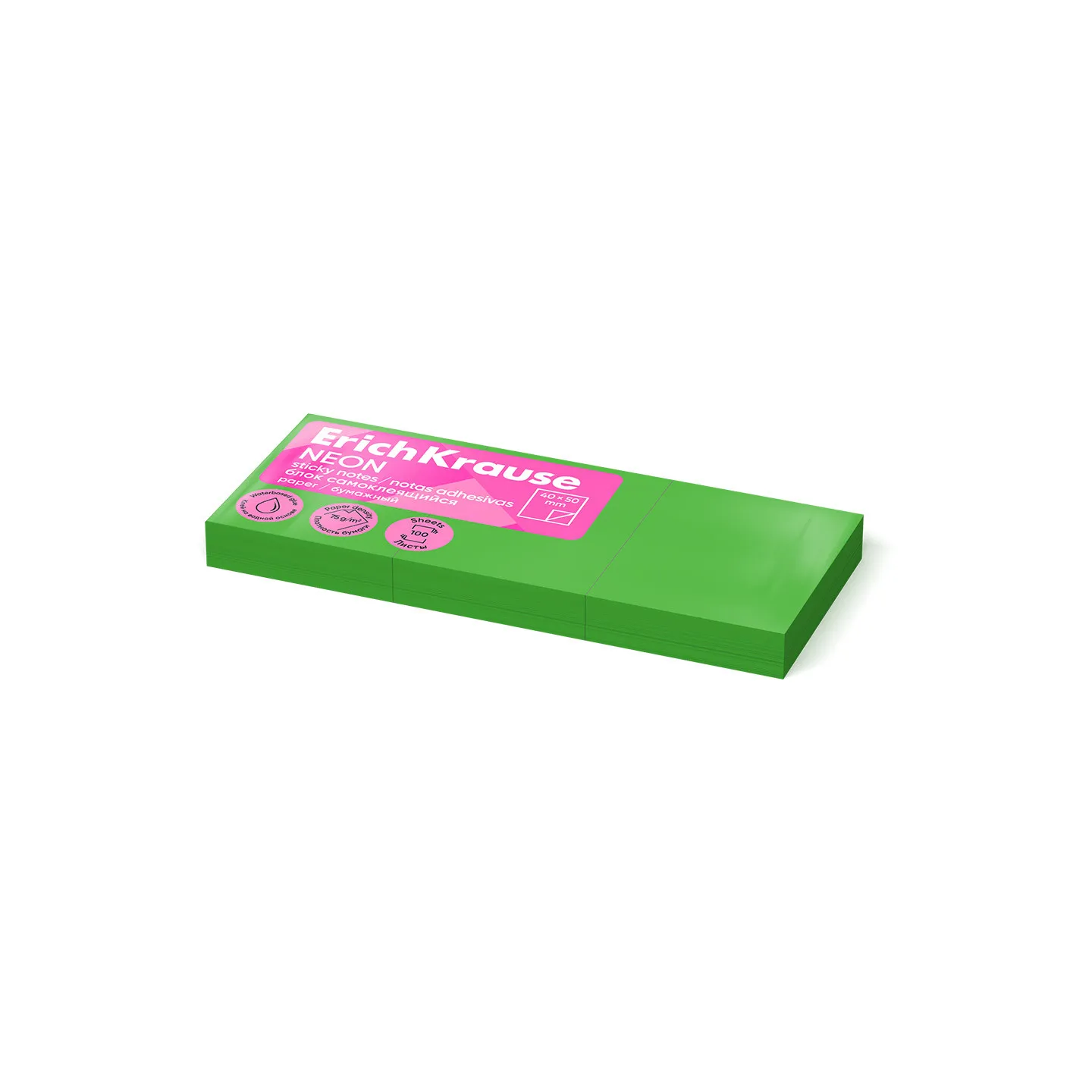 Post-it per Appunti ErichKrause 50х40 mm, 300 fogli, Verde Fluo