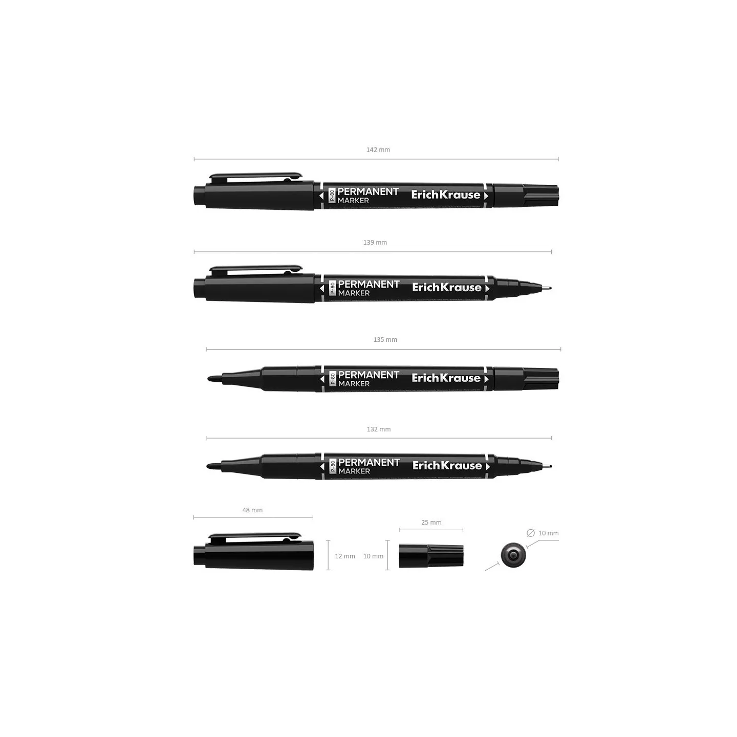 Marcatore permanente doppia faccia ErichKrause Double P-80, colore inchiostro: Nero