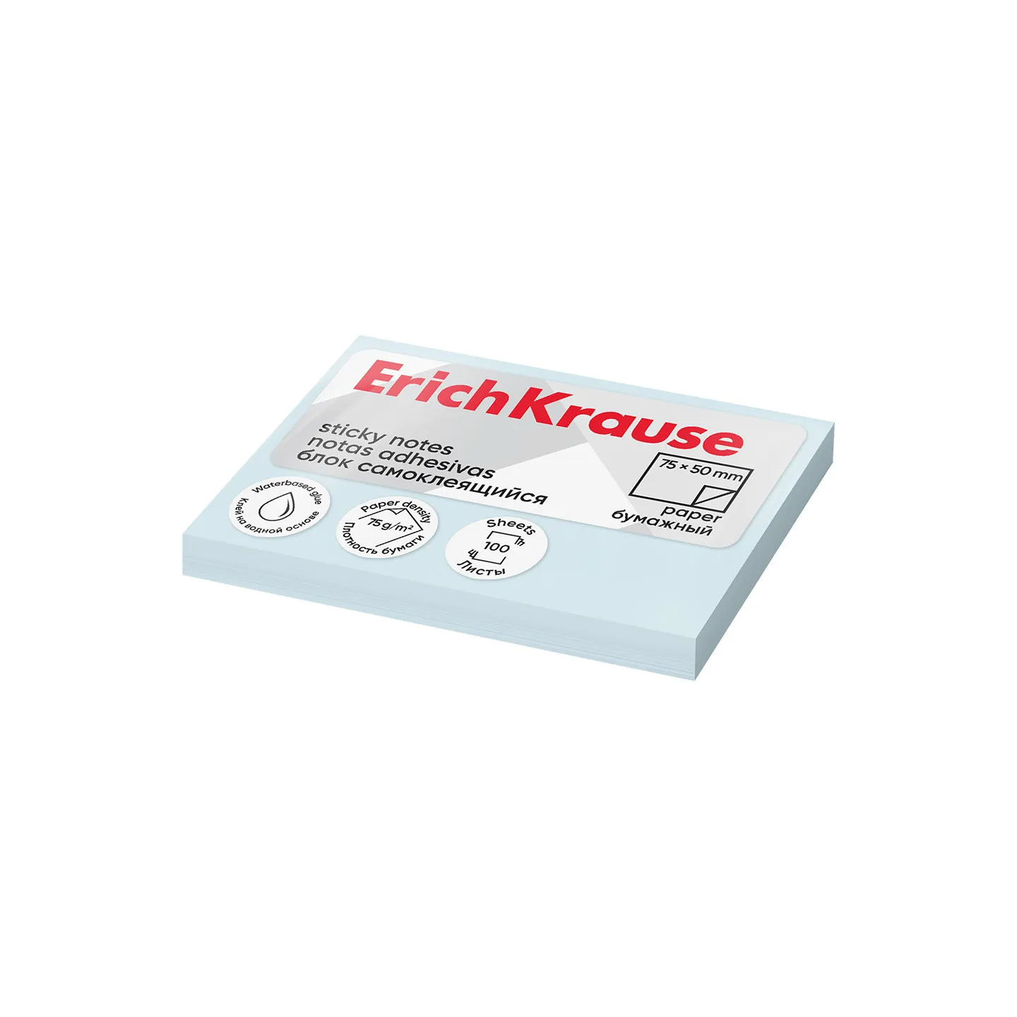 Post-it per Appunti ErichKrause 50х75 mm, 100 fogli, Blu