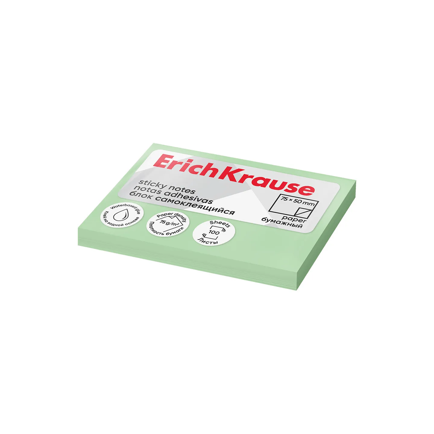 Post-it per Appunti ErichKrause 50х75 mm, 100 fogli, Verde