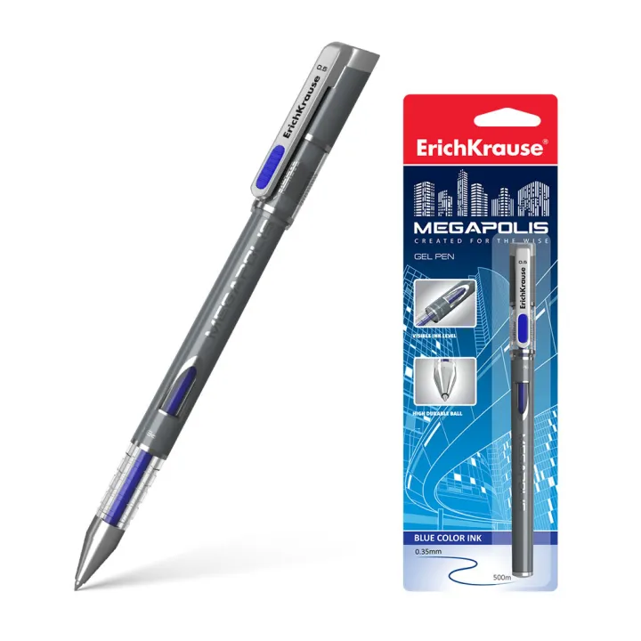Penna a inchiostro gel ErichKrause MEGAPOLIS® Gel Stick 0,5, colore inchiostro: Blu