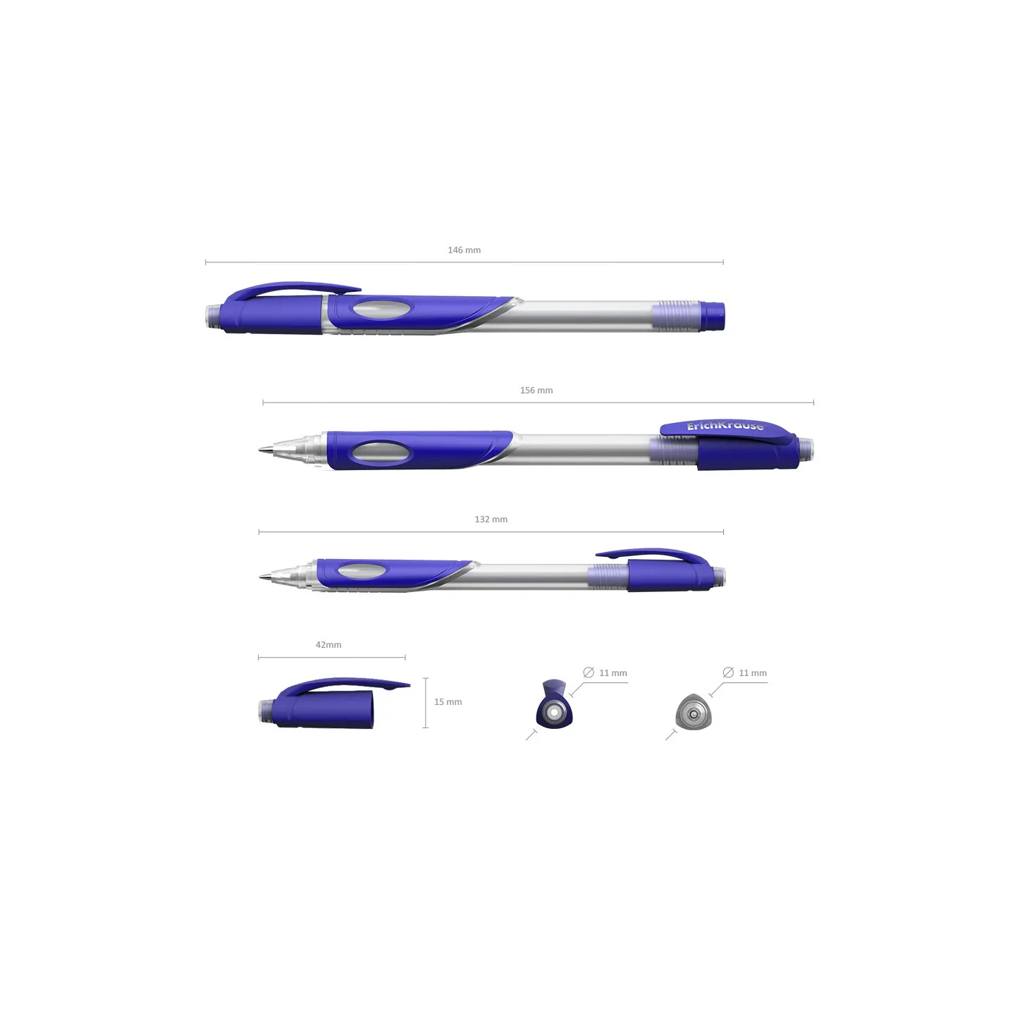 Penna ink gel blu cancellabile ErichKrause ErgoLine Magic Ice - 10 pz