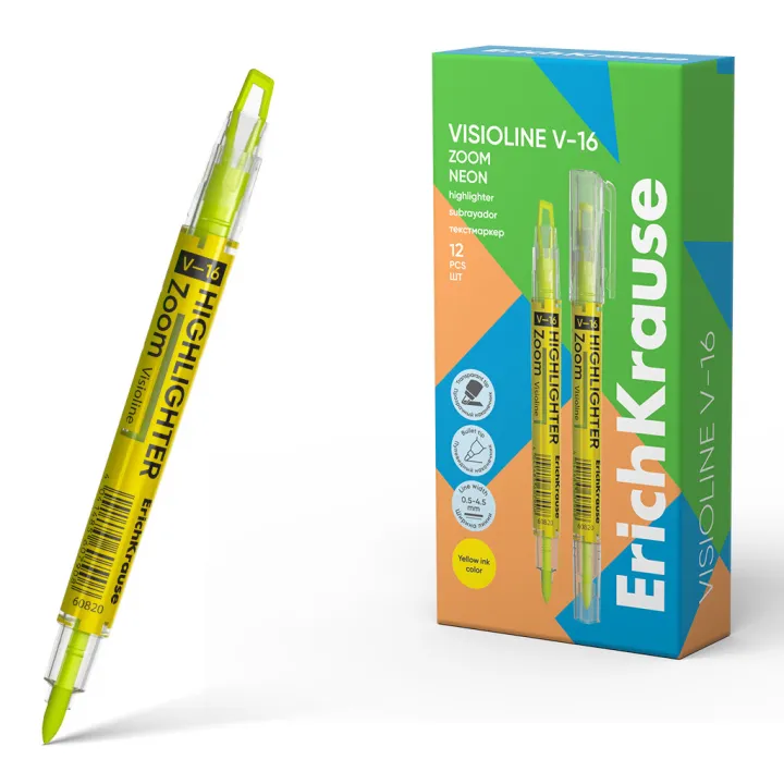 1 Evidenziatore doppia punta ErichKrause Visioline V-16 Zoom Neon, colore inchiostro: verde