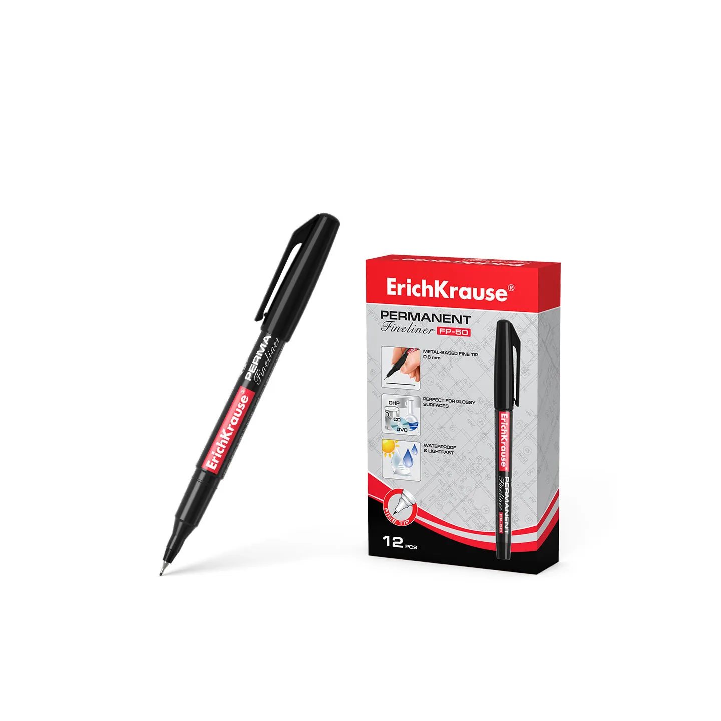 1 Marcatore permanente ErichKrause FP-50, colore inchiostro nero