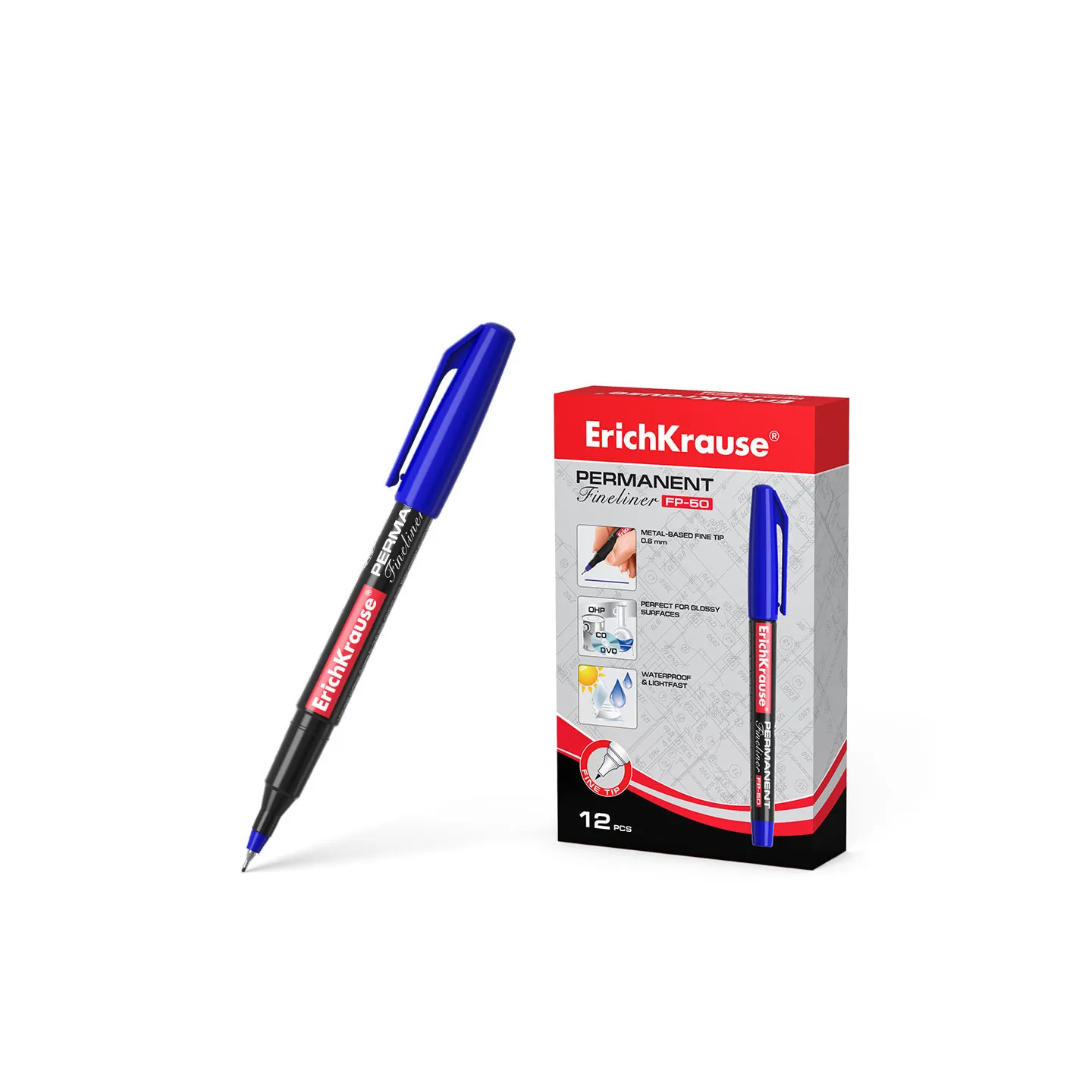 1 Marcatore permanente ErichKrause FP-50, colore inchiostro Blu