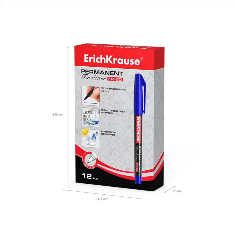 1 Marcatore permanente ErichKrause FP-50, colore inchiostro Blu