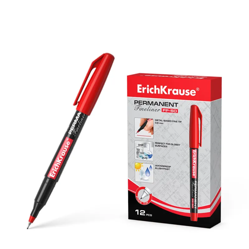 1 Marcatore permanente ErichKrause FP-50, colore inchiostro Rosso