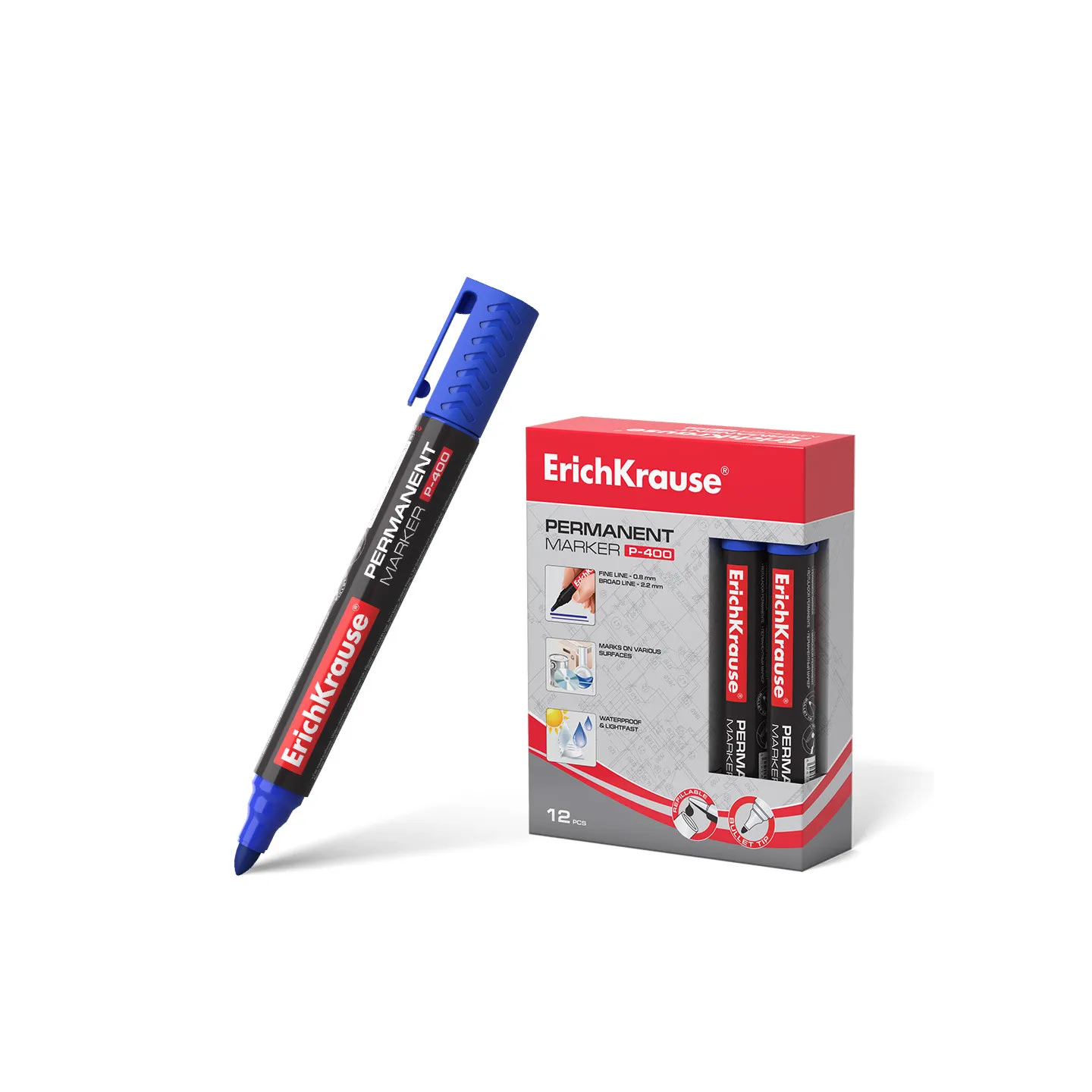 1 Marcatore permanente ErichKrause P-400, colore inchiostro blu