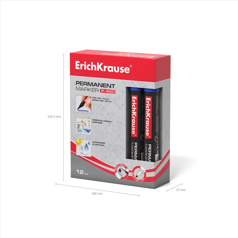 1 Marcatore permanente ErichKrause P-400, colore inchiostro blu