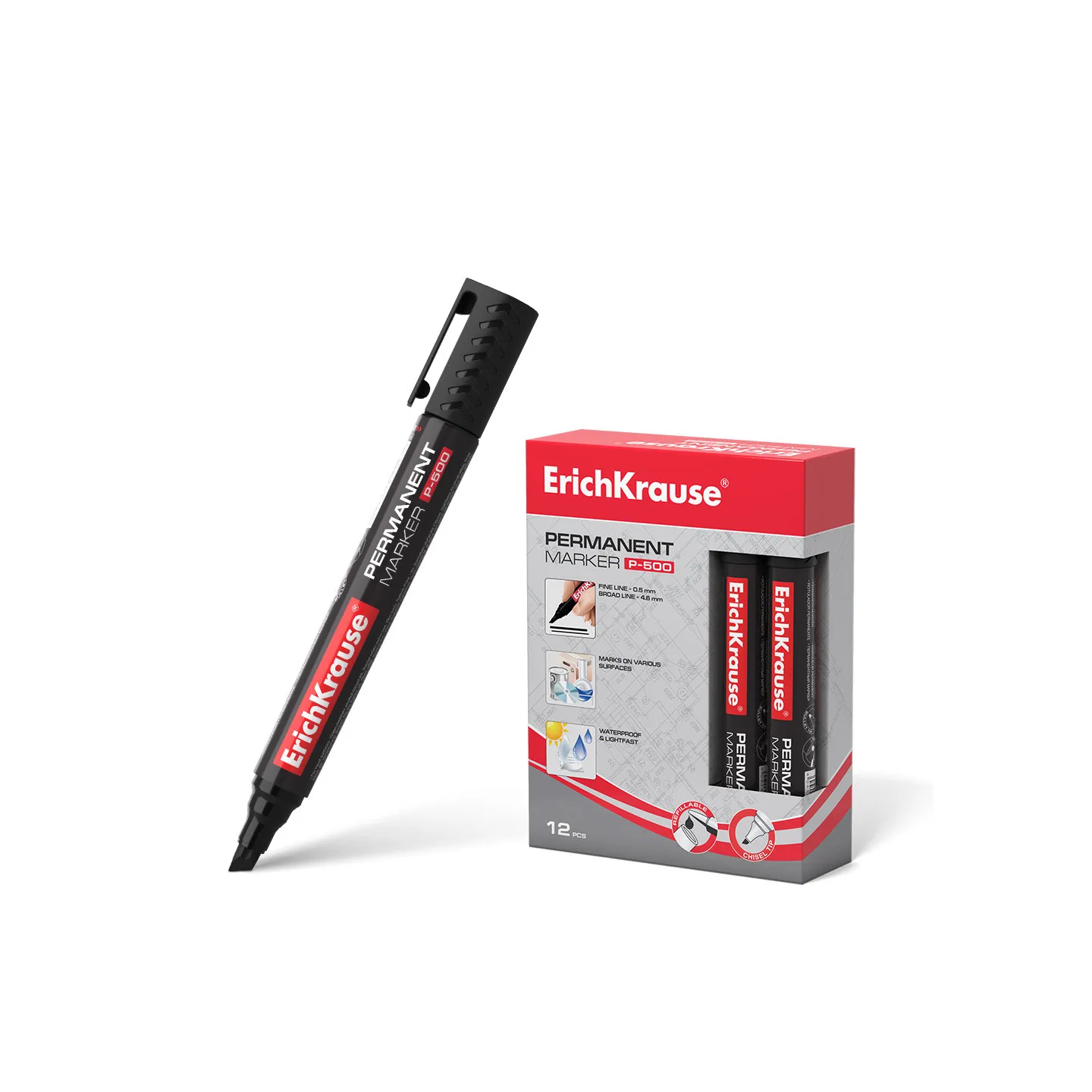 1 Marcatore permanente ErichKrause P-500, colore nero