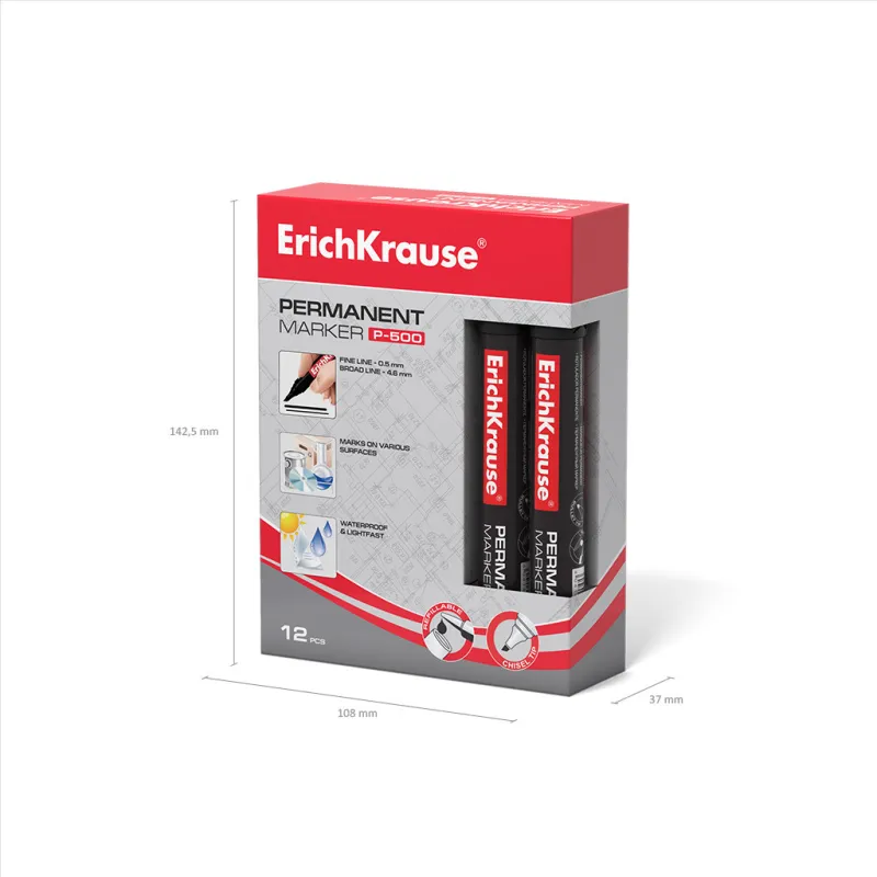 1 Marcatore permanente ErichKrause P-500, colore nero