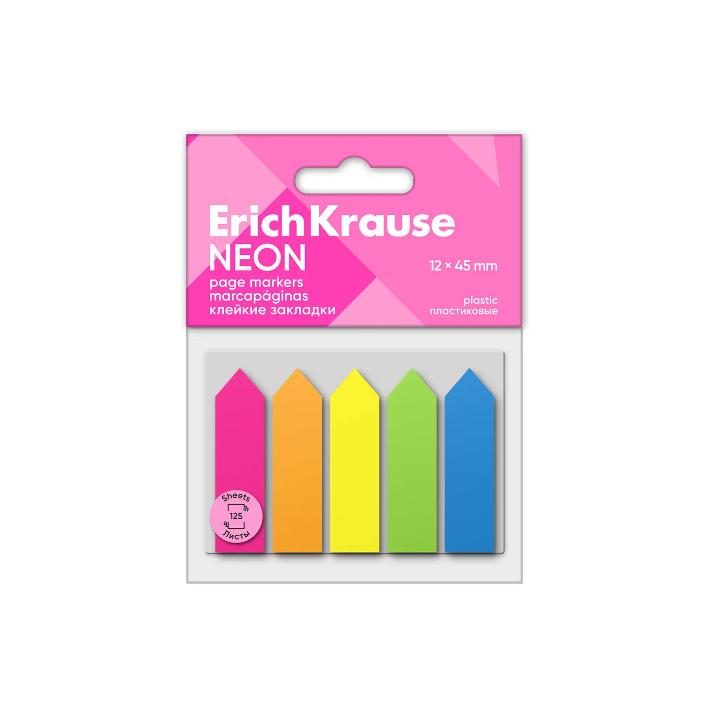 Segna pagina ErichKrause Frecce neon, 12х45 mm, 125 fogli, 5 colori