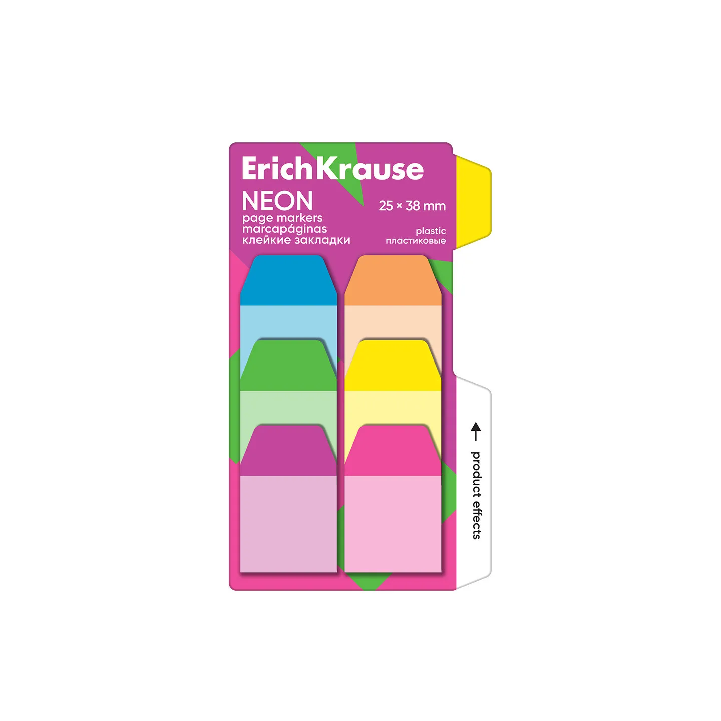 Segna pagina ErichKrause Neon, 25X38 mm, 60 fogli, 6 colori